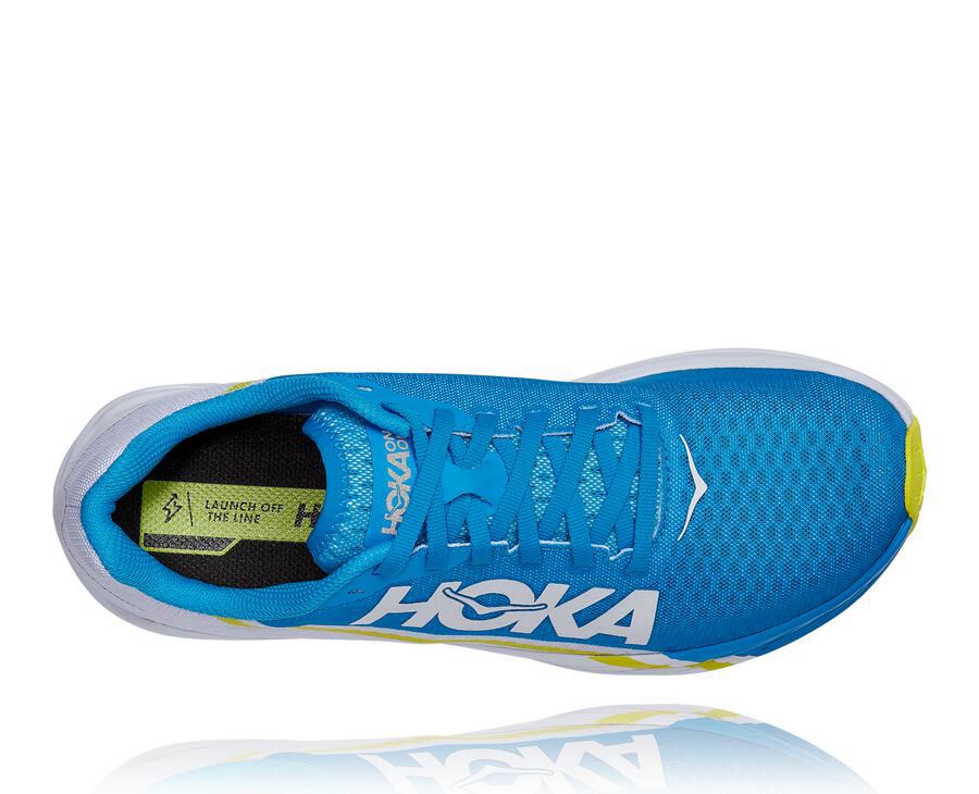 Hoka One One Rocket X Löparskor Dam - Vita/Blå - CYLHG-9158